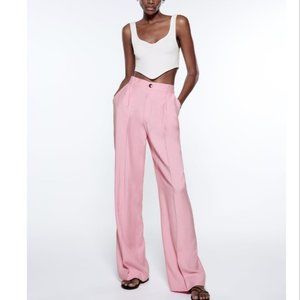 NWT ZARA FULL LENGTH PANTS PASTEL PINK